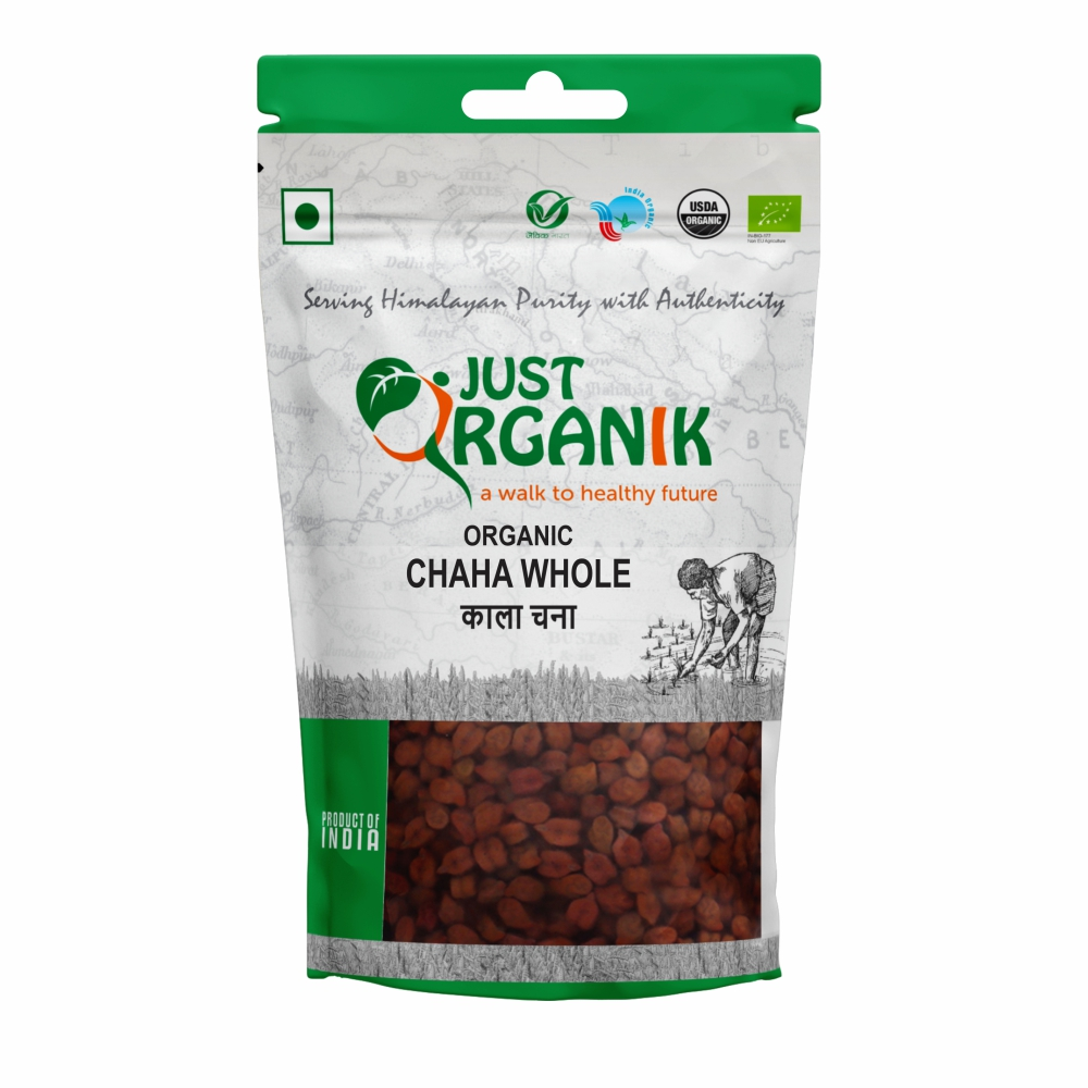 Just Organik Organic Chana Whole (Kala Chana) 2kg (pack of 2, 2x1 kg)