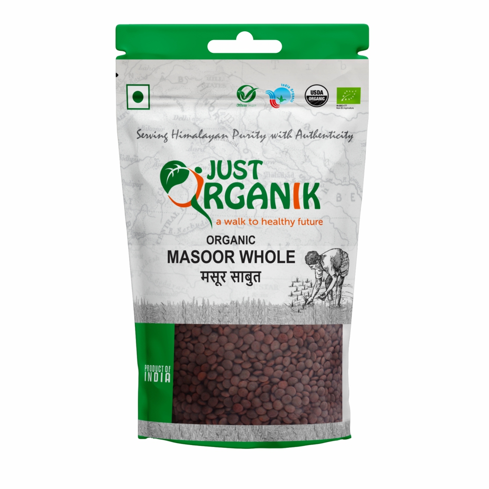 Just Organik Organic Masoor Whole (Brown Lentils) 1kg