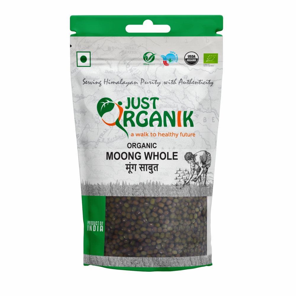 Just Organik Organic Moong Whole (Green Gram) 1kg