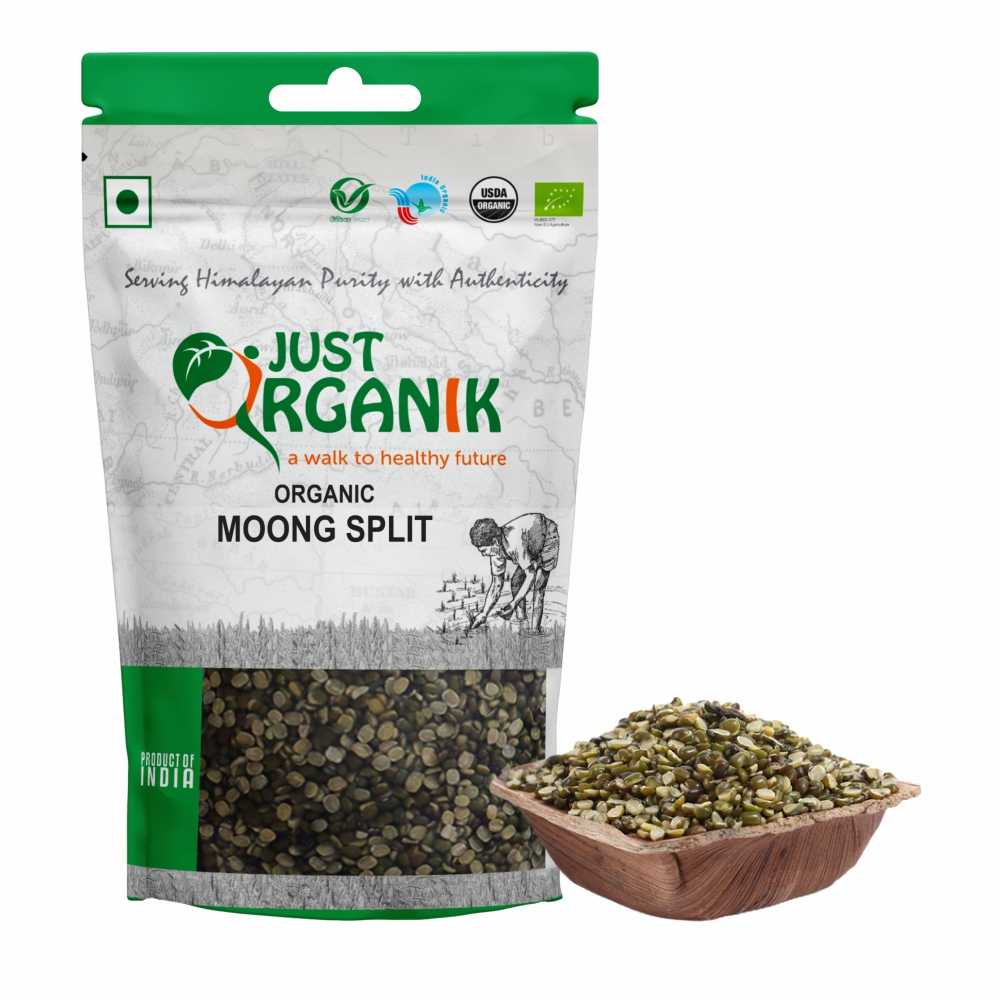 Just Organik Organic Moong Split Chhilka (Green Gram Split) 1kg