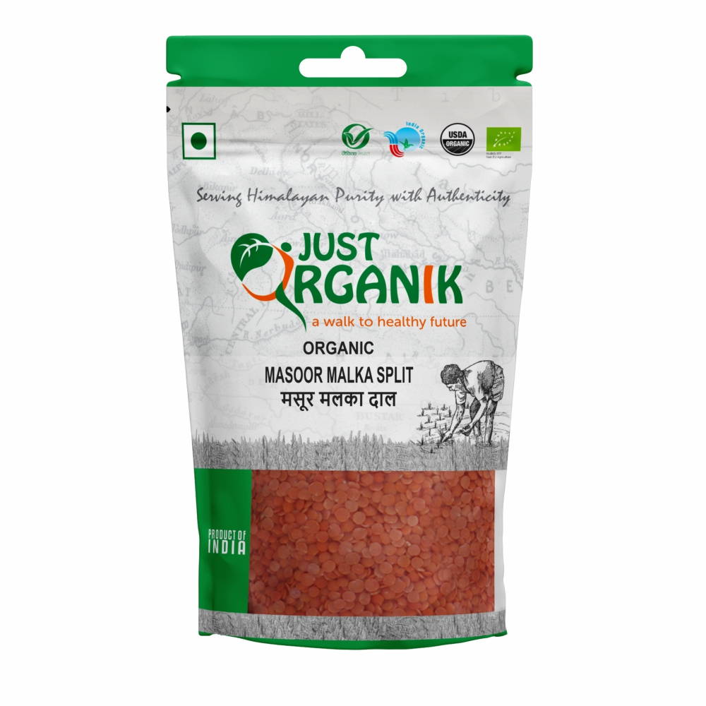 Just Organik Organic Masoor Malka Split (Red lentils Split) 1kg