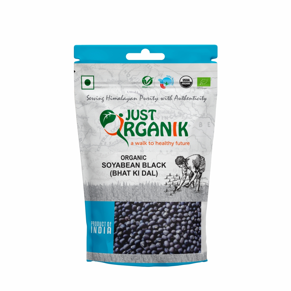 Just Organik Organic Black Soyabean (Bhat Ki Dal) 1kg (pack of 2, 2x500g)