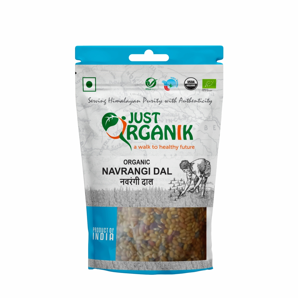 Just Organik Organic Navrangi Dal 1kg (pack of 2, 2x500g)