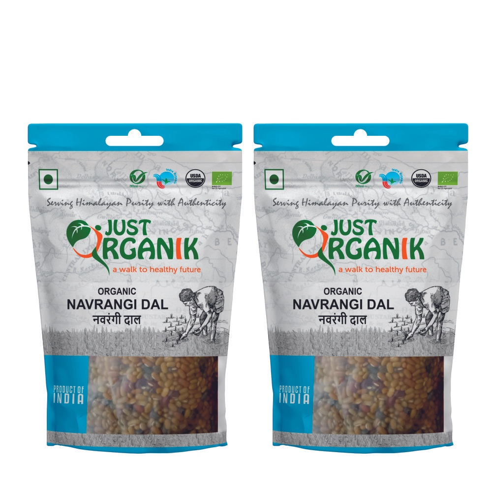 Just Organik Organic Navrangi Dal 1kg (pack of 2, 2x500g)