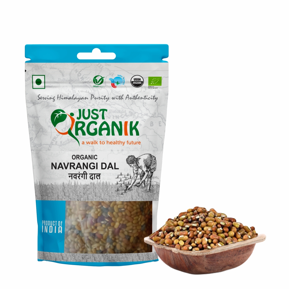 Just Organik Organic Navrangi Dal 1kg (pack of 2, 2x500g)