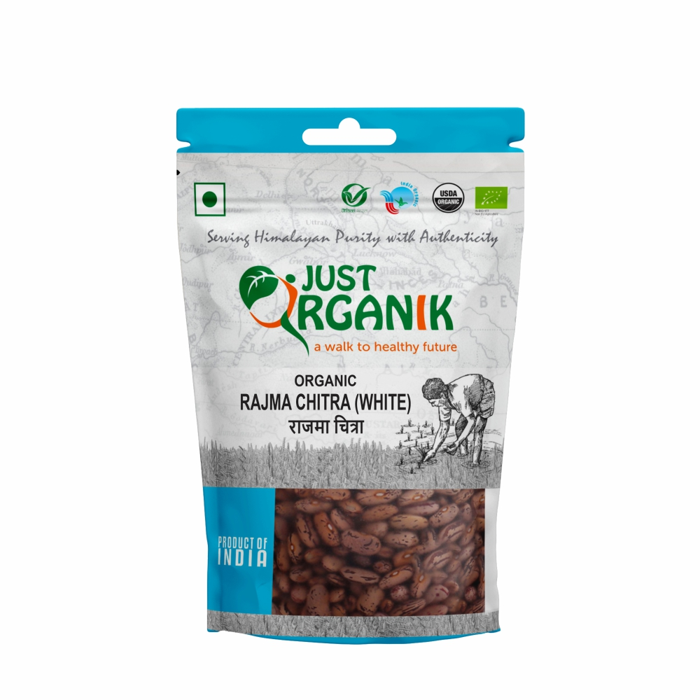 Just Organik Organic Rajma Chitra White 1kg (pack of 2, 2x500g)