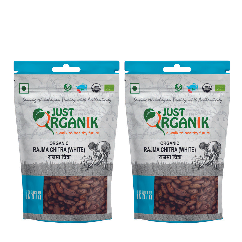 Just Organik Organic Rajma Chitra White 1kg (pack of 2, 2x500g)