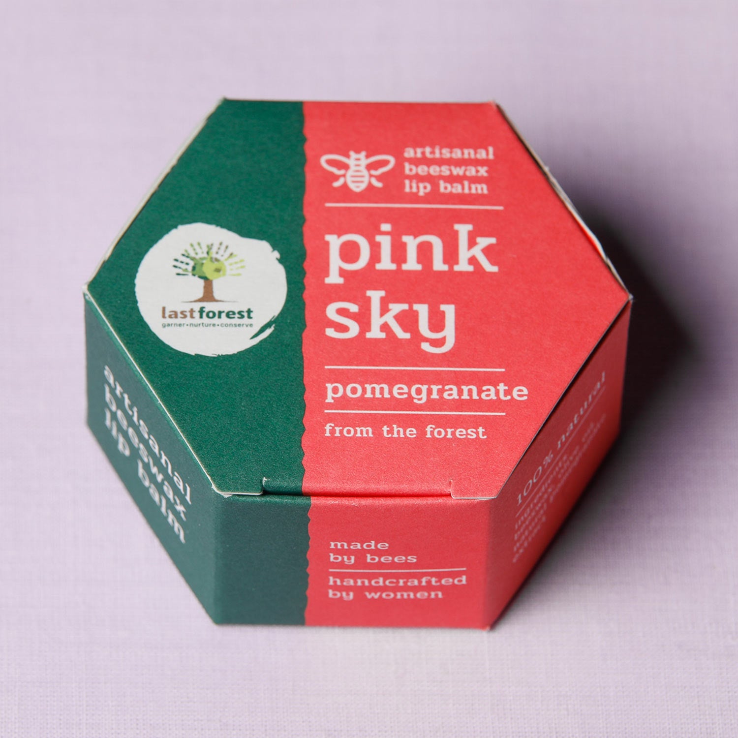 Last Forest Artisanal, Handmade Beeswax Lip Balm Pomegranate