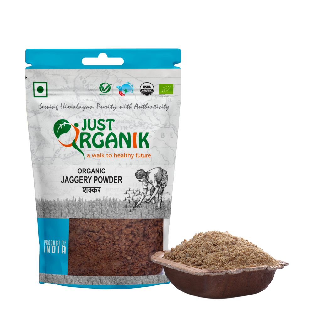 Just Organik Organic Jaggery Powder/ Shakkar 1.5kg(pack of 3, 3x500g)