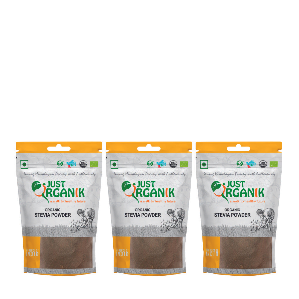 Just Organik Organic Stevia Powder 150g(pack of 3, 3x50g)