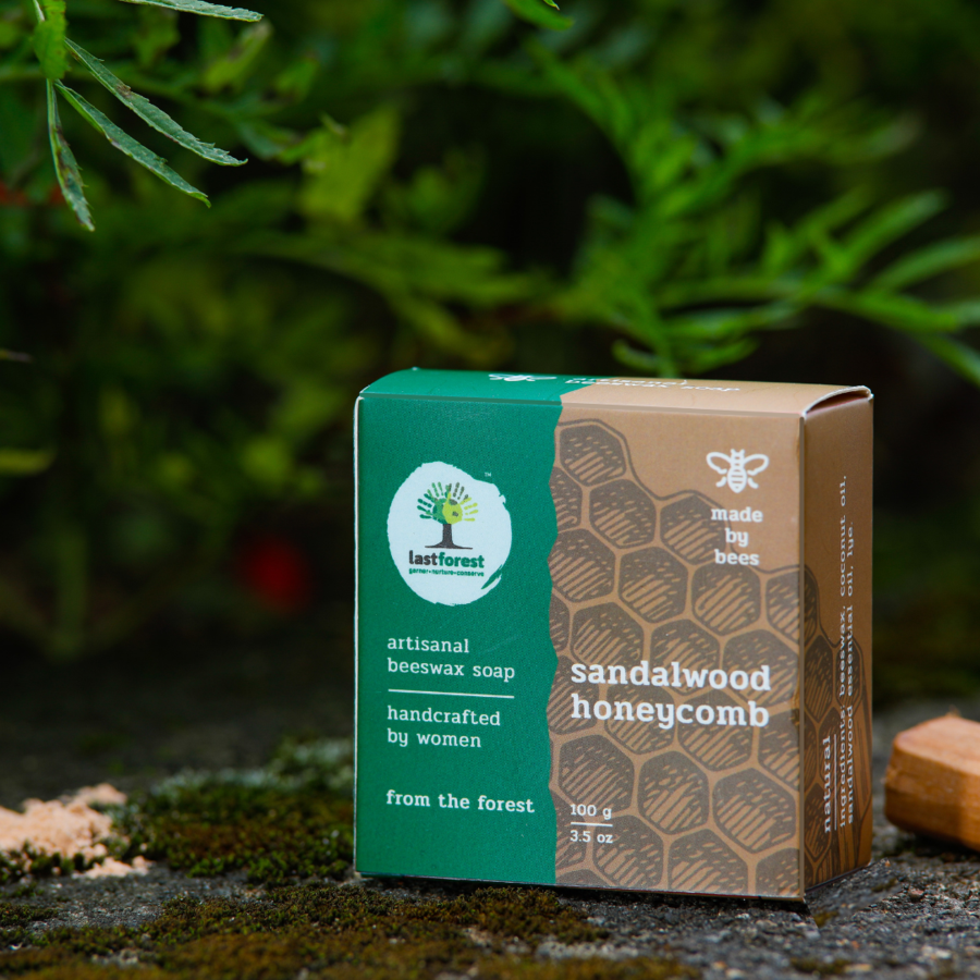 Last Forest Artisanal, Handmade Beeswax Honeycomb Soap 100gms Sandalwood