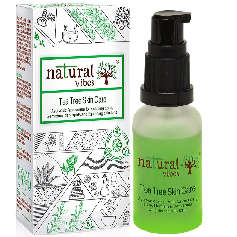 Natural Vibes Ayurvedic Tea Tree Skin Repair Serum 30 ml Reduces acne, blemishes, dark spots and lightens skin tone