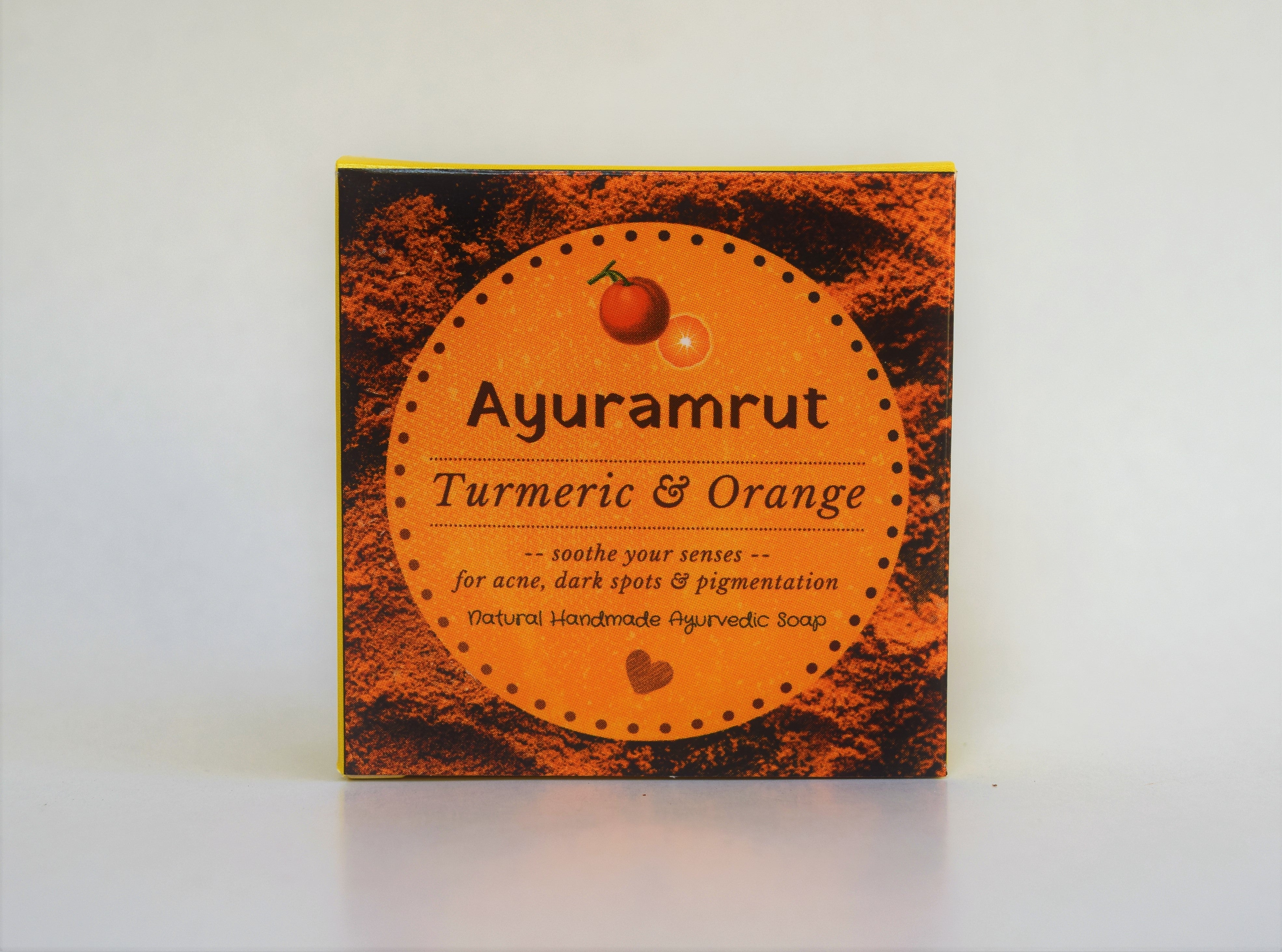 Ayuramrut Turmeric and Orange Natural Handmade Ayurvedic Soap (Pack of 4)